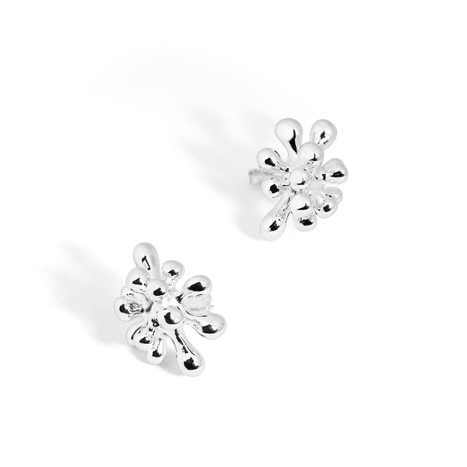 Chunky Jewelry Electroforming Lady's Casual Irregular Fireworks S999 Sterling Silver Luxury Stud Earrings(Pre-Sale)