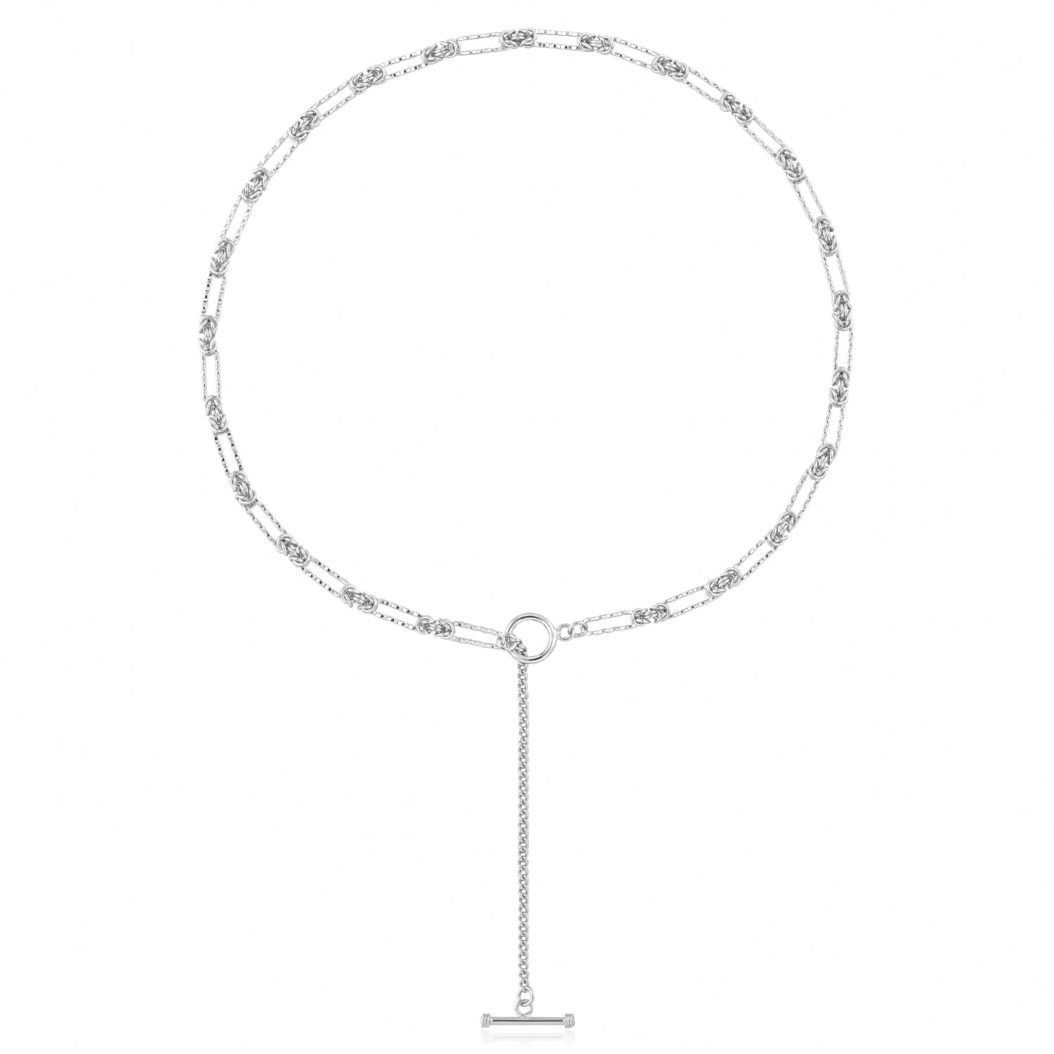 Office OT Shape Knot Chain 925 Sterling Silver Necklace