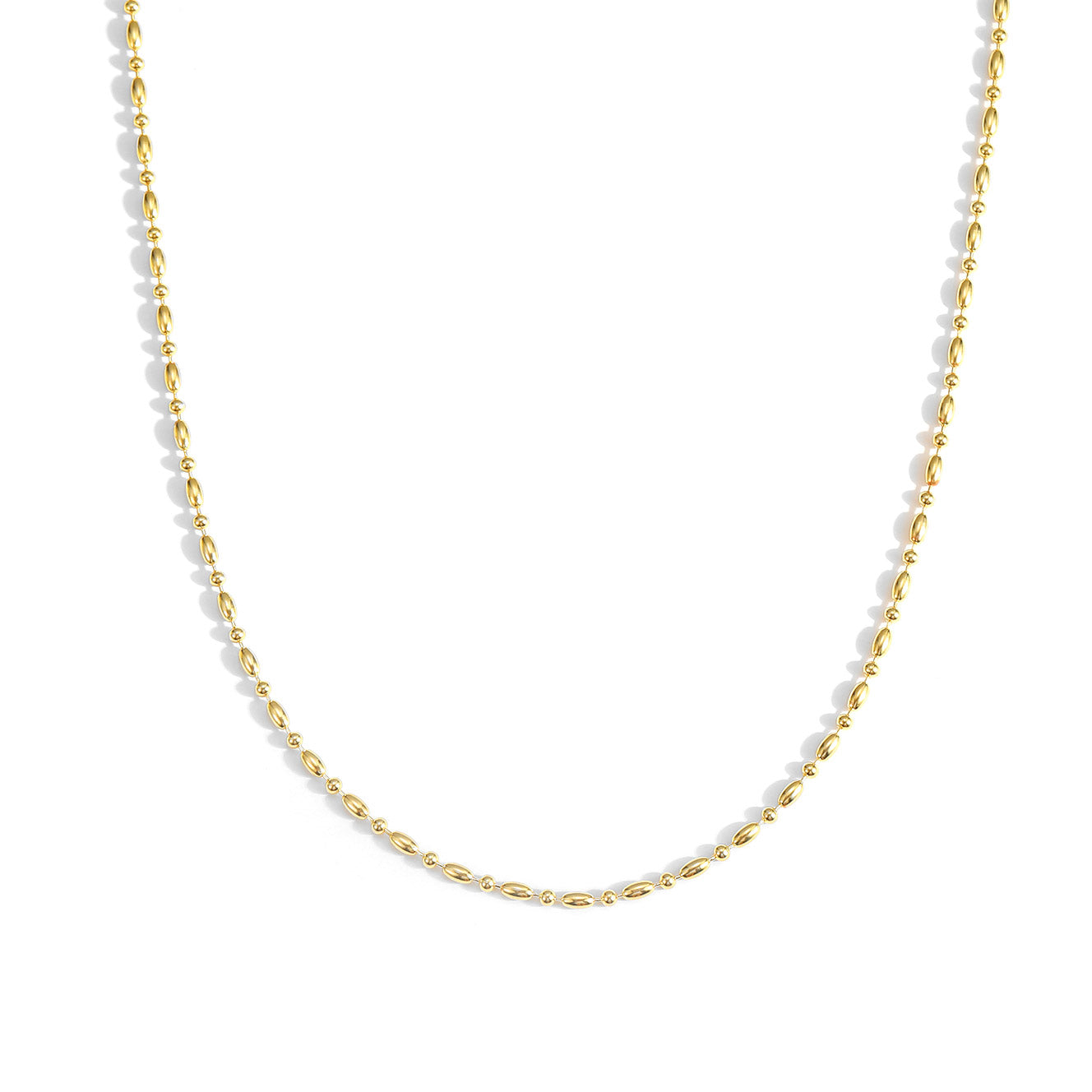 Holiday Oval Beads Geometry 925 Sterling Silver Choker Necklace