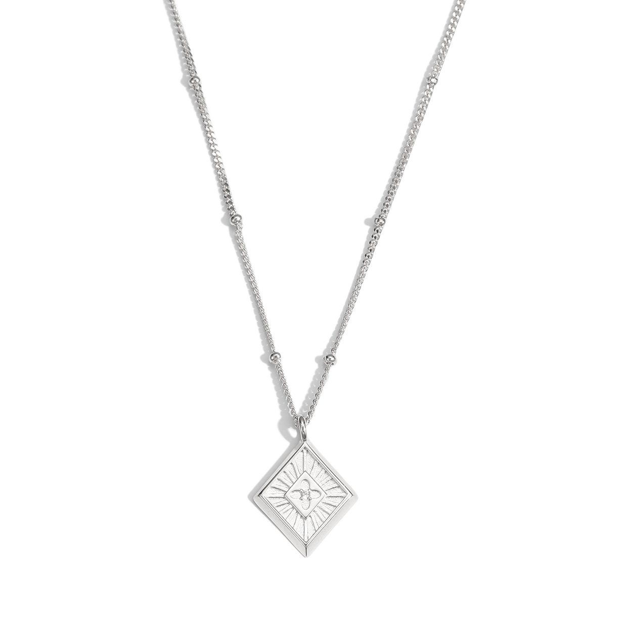 Holiday Geometry Rhombus 925 Sterling Silver Necklace