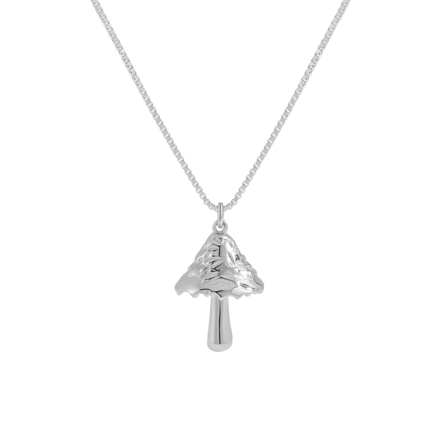 Women Daily Fashion Jewelry Holiday 925 Sterling Silver Holiday Irregular Mushroom Necklace