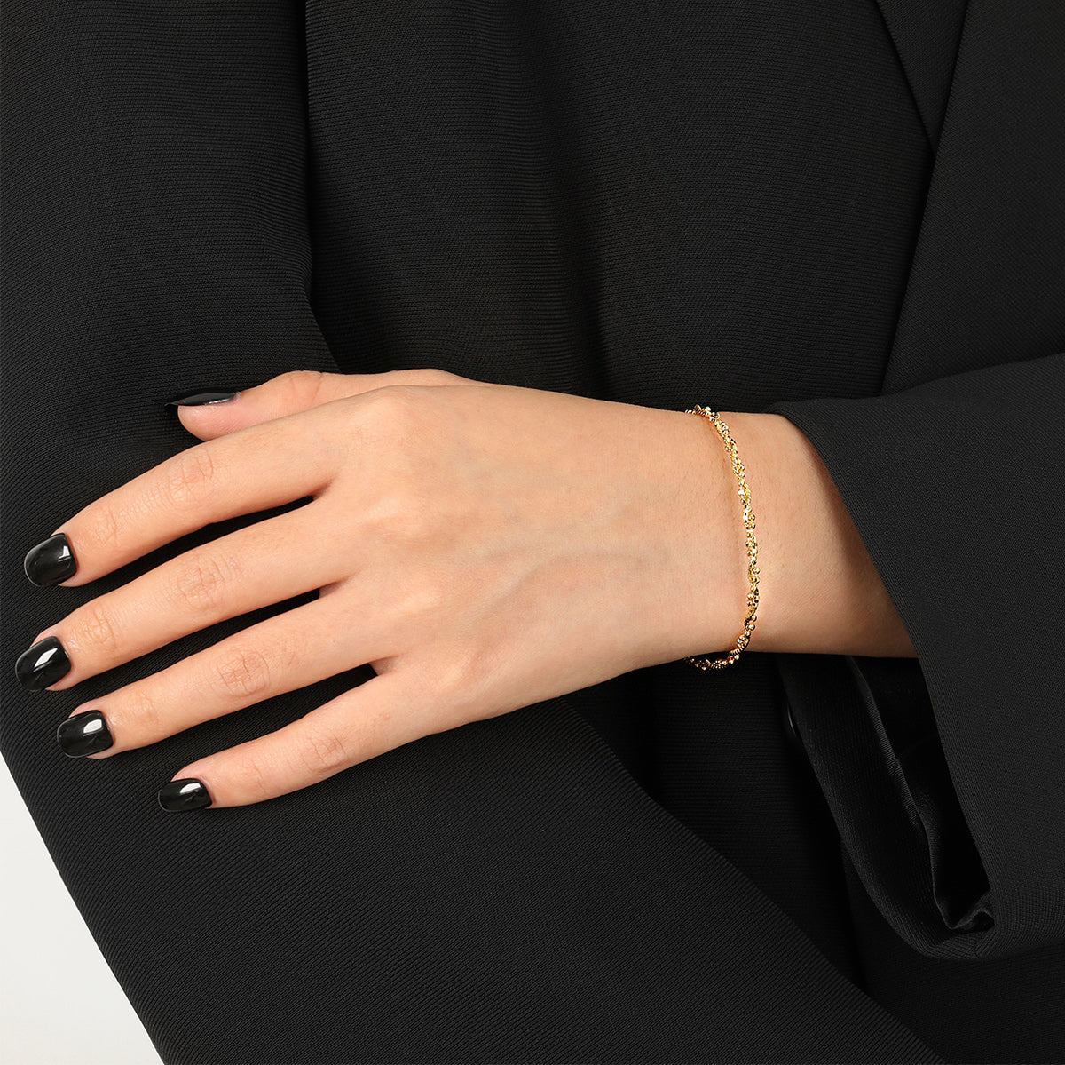 Fashion Beads Tubes Twisted Double Layers 925 Sterling Silver Bracelet