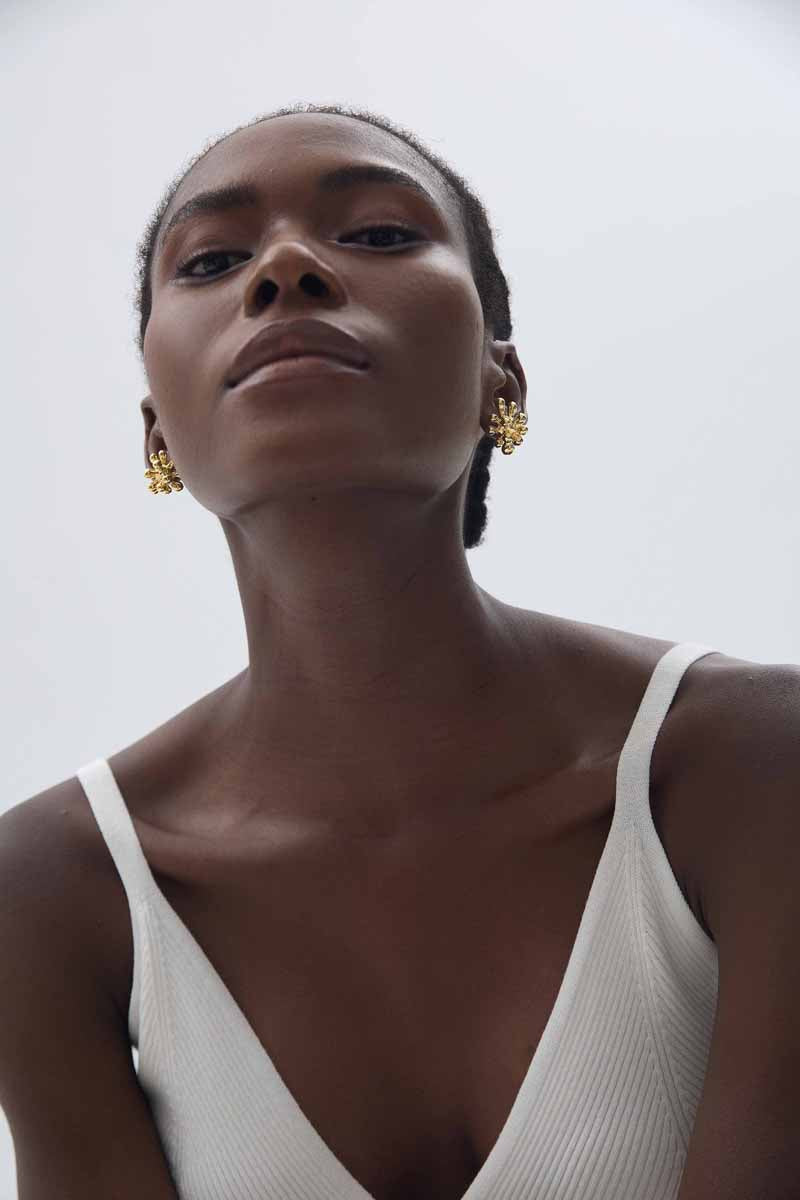 Chunky Jewelry Electroforming Lady's Casual Irregular Fireworks S999 Sterling Silver Luxury Stud Earrings(Pre-Sale)