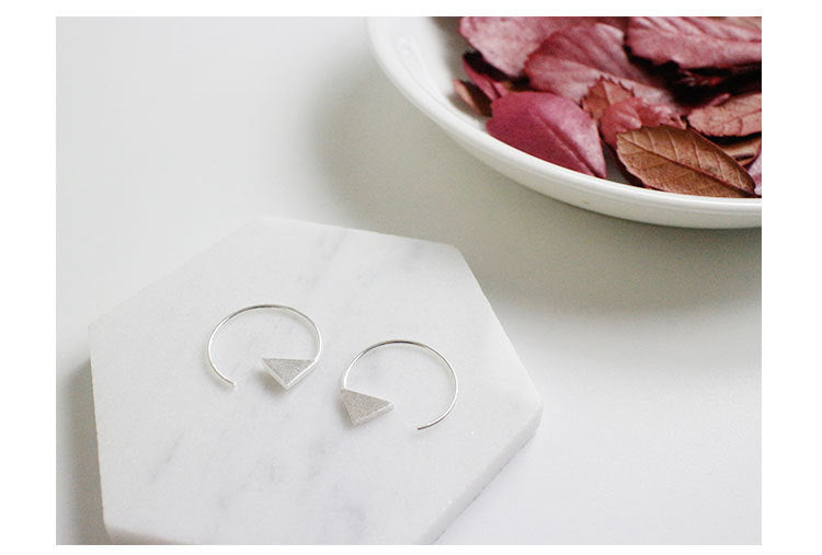 Arrows Brushed Hook 925 Sterling Silver Black White Hoop Earrings