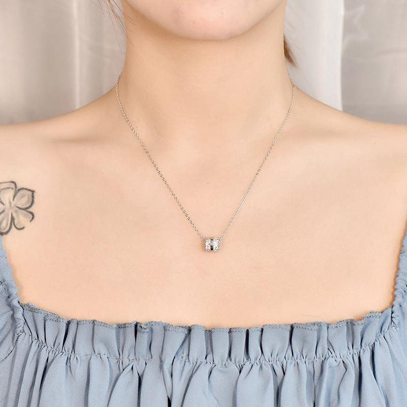 New CZ Lucky Beads 925 Sterling Silver Necklace