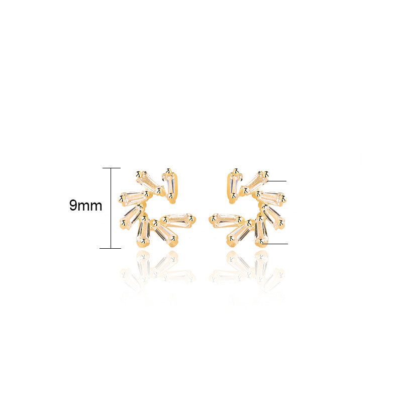 Beautiful CZ Flowers Hot 925 Sterling Silver Stud Earrings