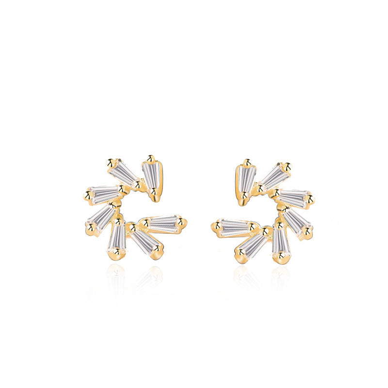 Beautiful CZ Flowers Hot 925 Sterling Silver Stud Earrings