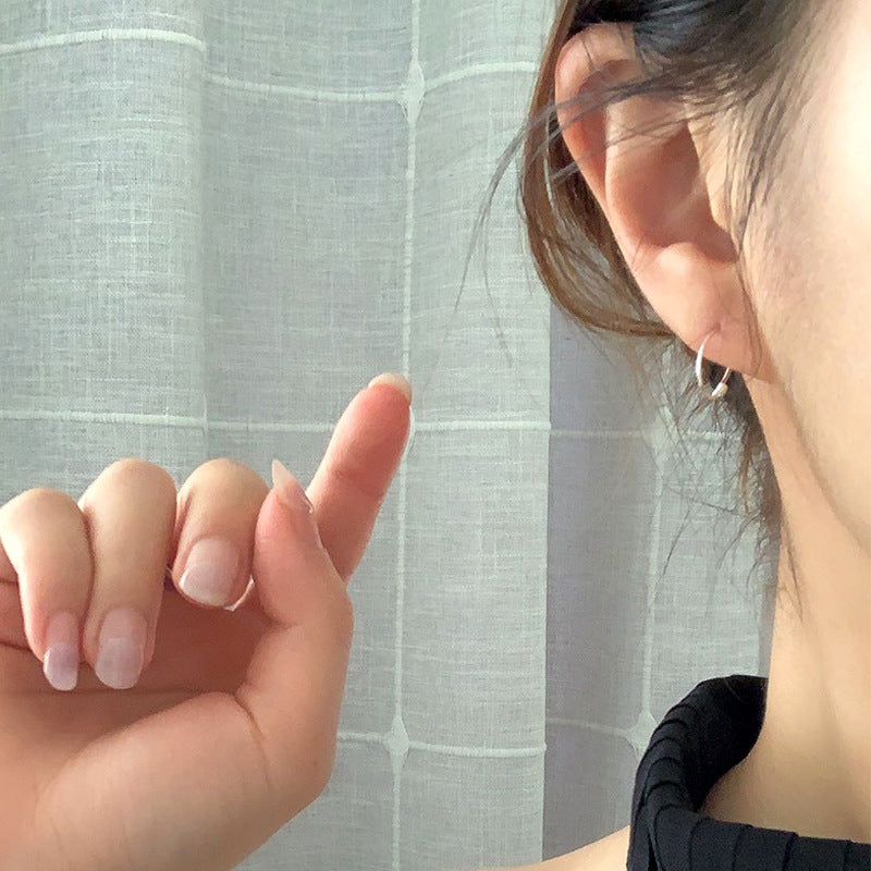 Minimalist Spiral Twisted Circle 925 Sterling Silver Huggie Hoop Earrings