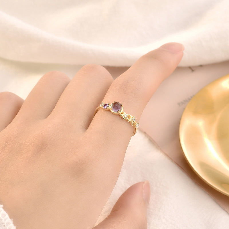 Elegant CZ Hollow Princess 925 Sterling Silver Adjustable Ring