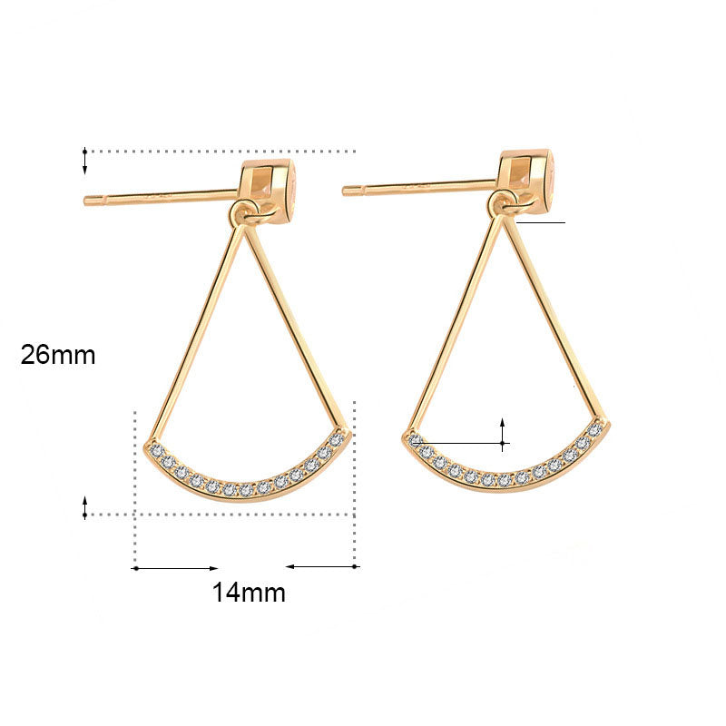 Classic Geometry CZ Triangle 925 Sterling Silver Dangling Earrings