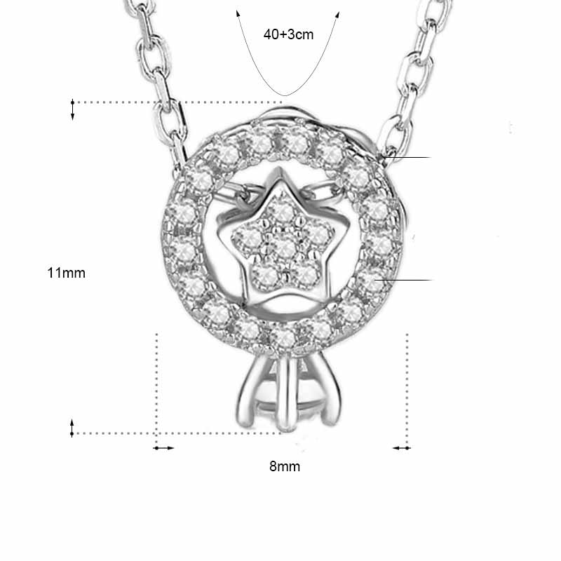 Honey CZ Circles Star 925 Sterling Silver Necklace