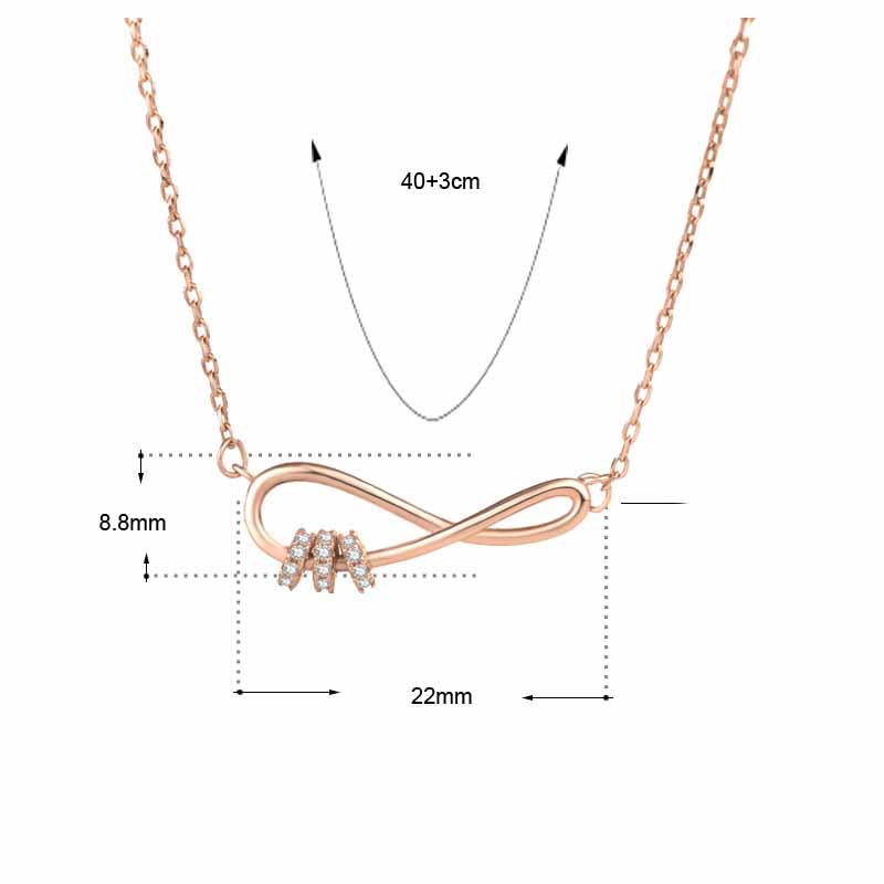 Honey Moon Infinite Love CZ Circles 925 Sterling Silver Necklace