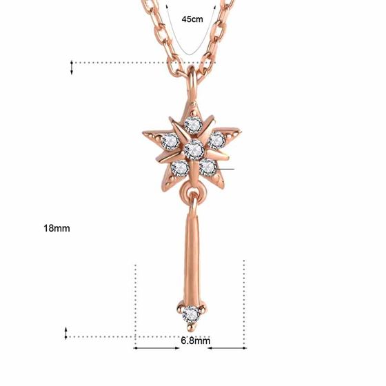 Party CZ Star Wishing Stick 925 Sterling Silver Necklace