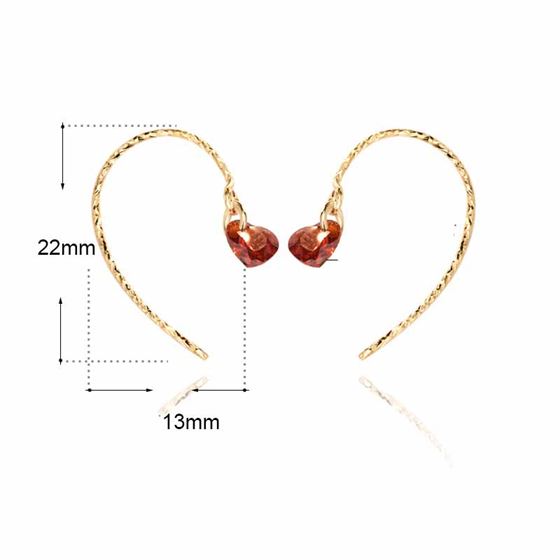 Fashion Heart CZ 925 Sterling Silver Dangling Earrings