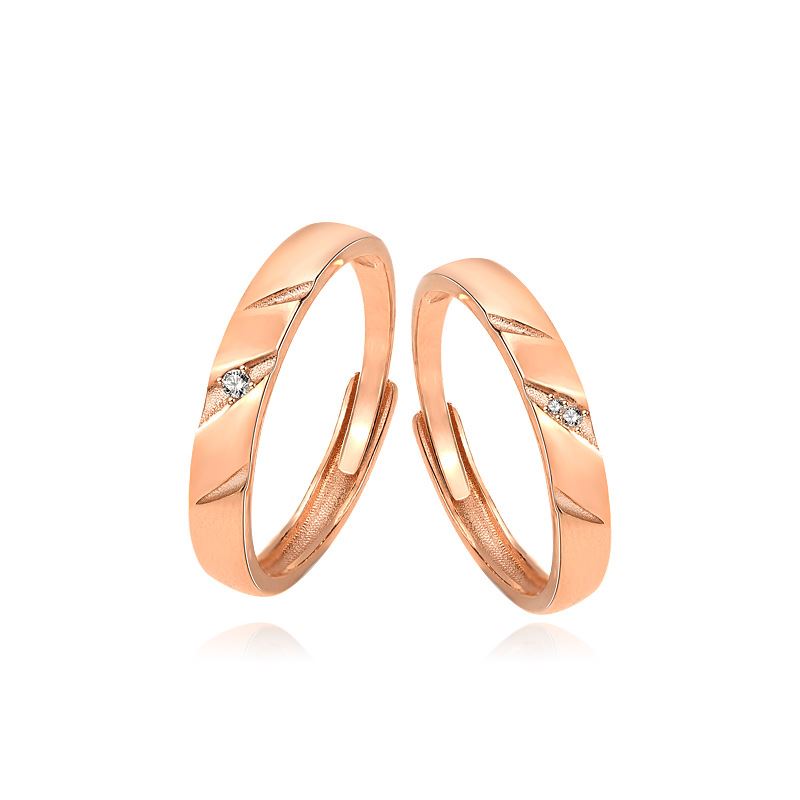 Simple CZ 925 Sterling Silver Adjustable Promise Ring