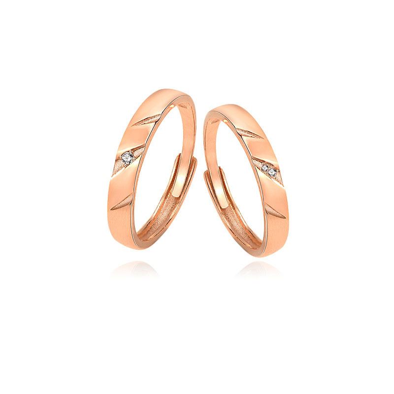 Simple CZ 925 Sterling Silver Adjustable Promise Ring