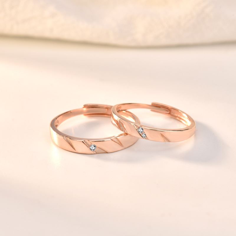 Simple CZ 925 Sterling Silver Adjustable Promise Ring