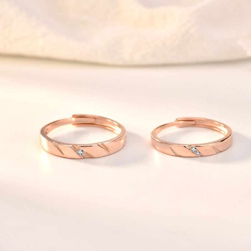 Simple CZ 925 Sterling Silver Adjustable Promise Ring