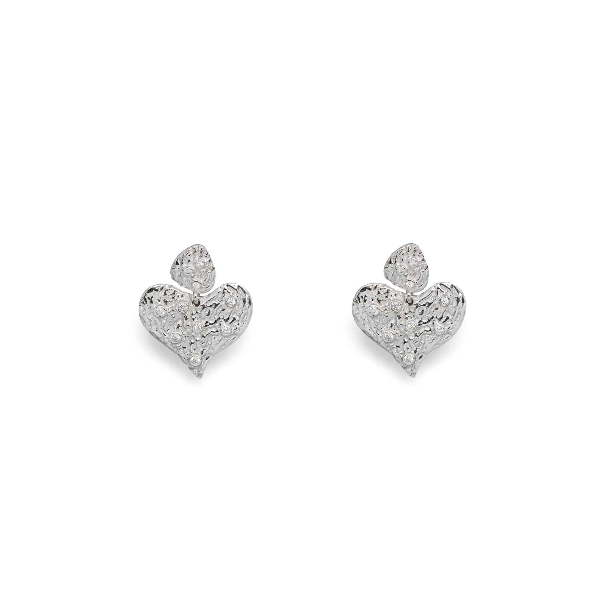 Sweet Girl Heart 925 Sterling Silver Stud Earrings