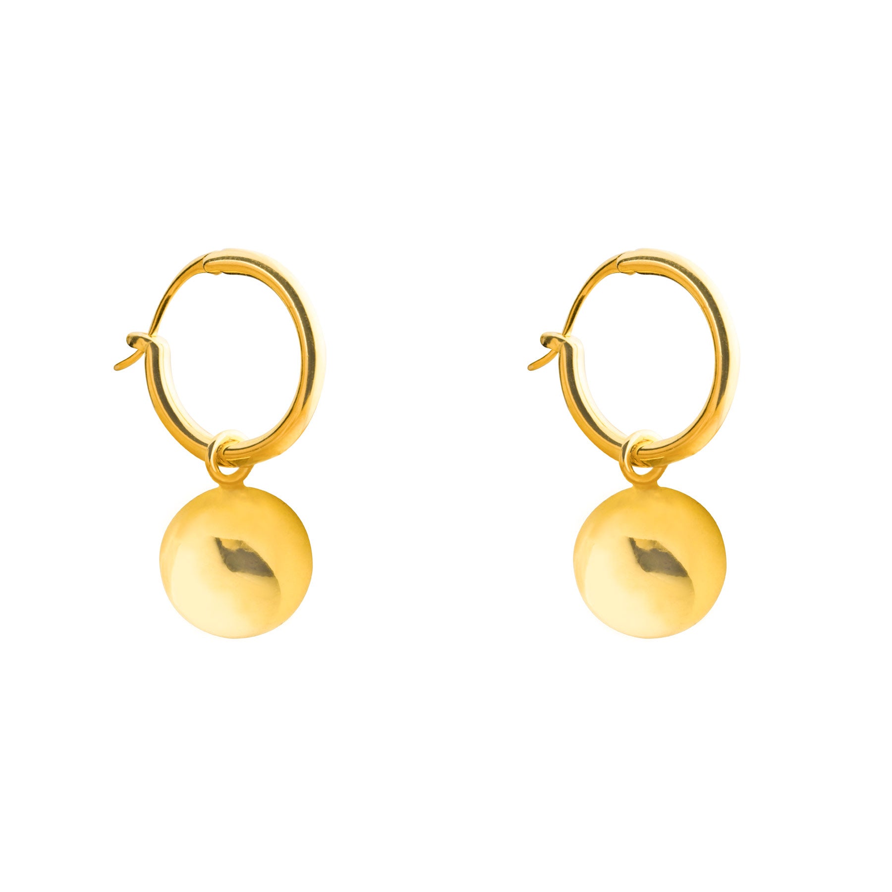 Cute Round Beads Ball 925 Sterling Silver Hoop Earrings