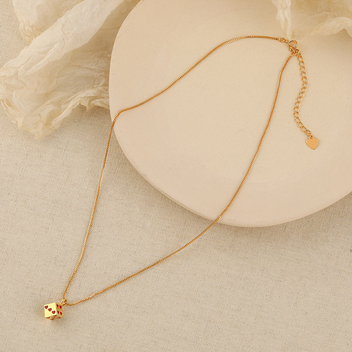 Fashion Fun Multicolor Love Cubic Dice 925 Sterling Silver Box Chain Necklace